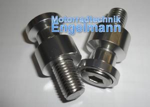 Motorrad Ständer Aufnahme 8 mm Honda Suzuki Alu silber eloxiert