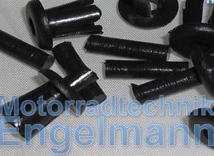 10 Kunststoff Nieten 6 - 6,5 mm schwarz Verkleidung und Windschutzscheibe