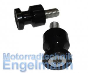Motorrad Ständer Schwingen Aufnahme 8mm Honda Suzuki Alu schwarz eloxiert 2 Stück