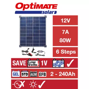 Optimate Solar Panel 80W 12V Batterie Ladegerät KFZ Wohnmobil Camping Boot Tecmate