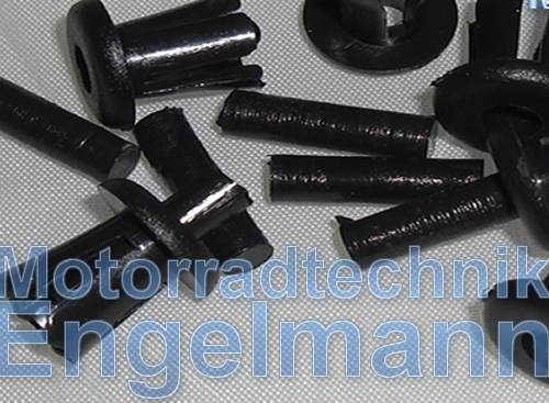 10 Kunststoff Nieten 6,5 mm schwarz Verkleidung scheibe